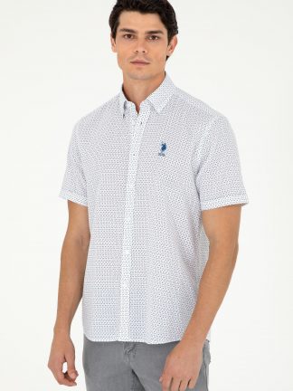 پیراهن آستین کوتاه مردانه سرمه ای یو اس پولو