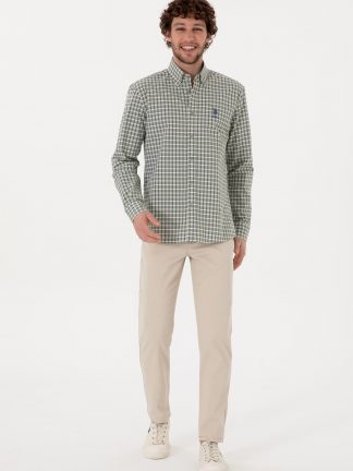 شلوار کتان مردانه طوسی یو اس پولو