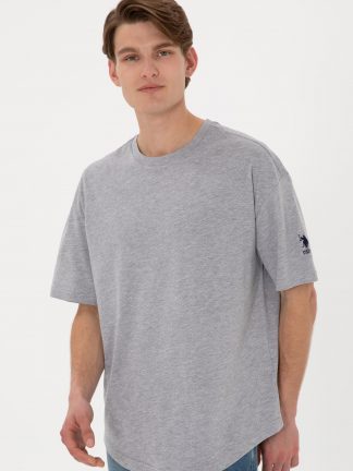 تی شرت مردانه خاکی ملانژ یو اس پولو