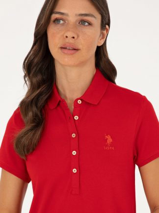 پیراهن و لباس مجلسی زنانه قرمز یو اس پولو