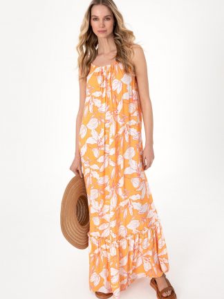 پیراهن و لباس مجلسی زنانه خربزه ای یو اس پولو