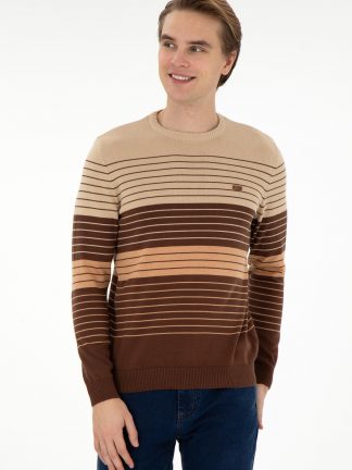 پلیور مردانه قهوه ای یو اس پولو