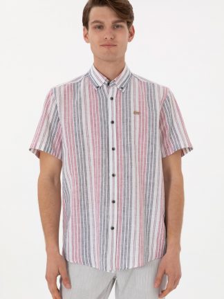 پیراهن آستین کوتاه مردانه قرمز یو اس پولو