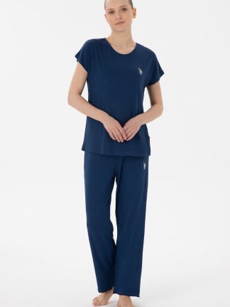 لباس خواب و لانژره زنانه سرمه ای یو اس پولو