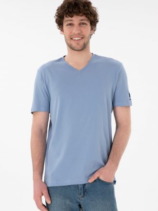 تی شرت مردانه آبی یو اس پولو