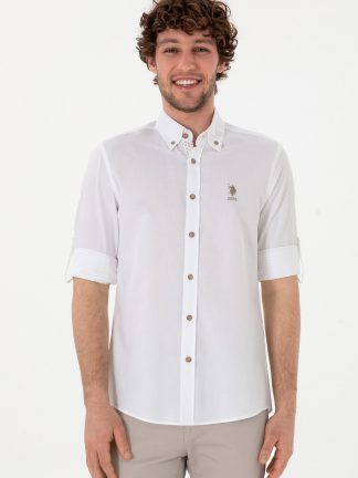 پیراهن مردانه سفید یو اس پولو