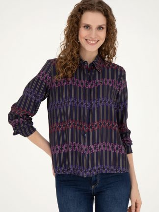 شومیز زنانه سرمه ای یو اس پولو