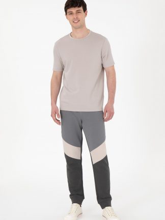 شلوار راحتی مردانه خاکستری تیره یو اس پولو