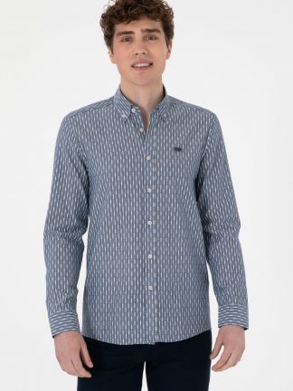 پیراهن مردانه آبی لاجوردی روشن یو اس پولو