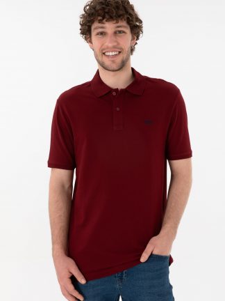پولوشرت مردانه زرشکی یو اس پولو