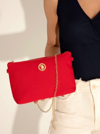 کیف دستی زنانه قرمز یو اس پولو