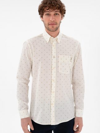 پیراهن مردانه کرم یو اس پولو