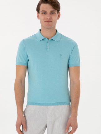 پلیور مردانه آبی فیروزه ای یو اس پولو