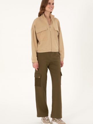 شلوار راحتی زنانه خاکی روشن یو اس پولو