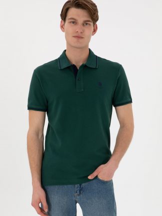 پولوشرت مردانه سبز تیره یو اس پولو