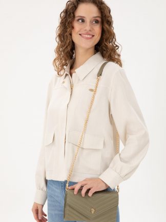 کیف دوشی زنانه خاکی روشن یو اس پولو