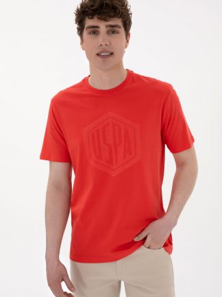 تی شرت مردانه قرمز یو اس پولو