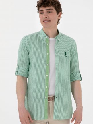 پیراهن مردانه سبز یو اس پولو