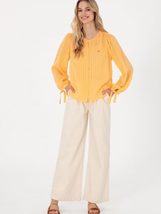 شلوار کتان زنانه بژ یو اس پولو