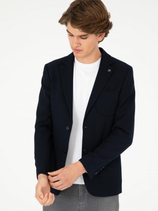 کت مردانه سرمه ای یو اس پولو