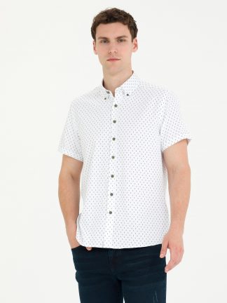 پیراهن آستین کوتاه مردانه خاکی روشن پیرکاردین