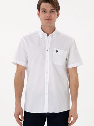 پیراهن آستین کوتاه مردانه سفید یو اس پولو