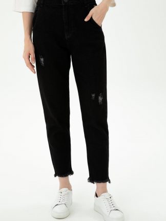 شلوار جین راسته زنانه مشکی یو اس پولو