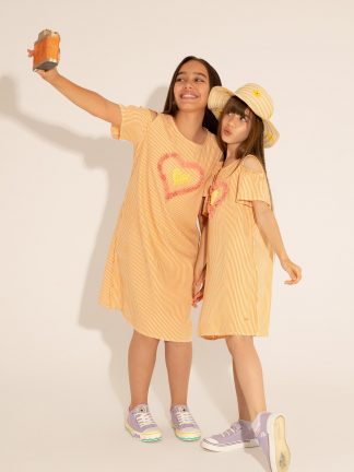 پیراهن دخترانه نارنجی یو اس پولو