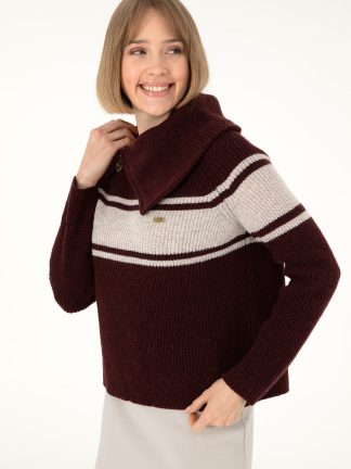 پلیور زنانه زرشکی یو اس پولو