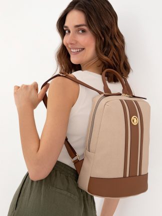 کوله پشتی زنانه بژ یو اس پولو