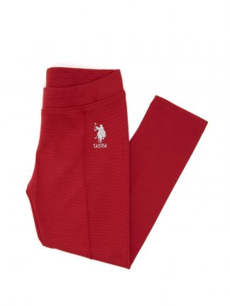 شلوار راحتی دخترانه آلبالویی یو اس پولو