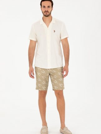 شلوارک مردانه خاکی روشن یو اس پولو