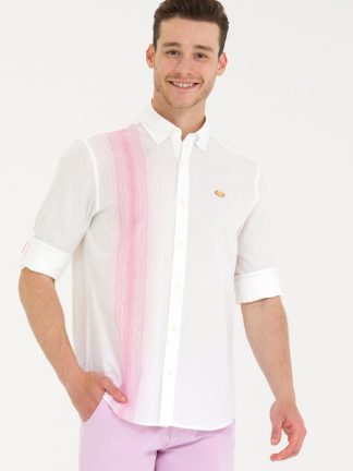 پیراهن مردانه صورتی یو اس پولو