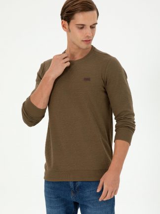 سویشرت مردانه خاکی روشن یو اس پولو