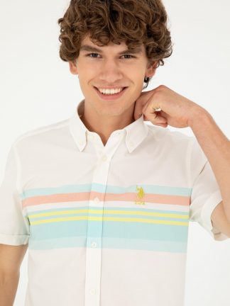 پیراهن آستین کوتاه مردانه نعنایی یو اس پولو