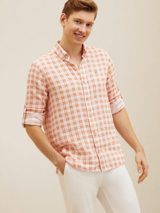 پیراهن مردانه آجری یو اس پولو