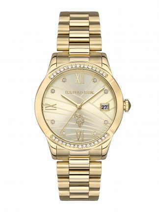 ساعت مچی زنانه طلایی یو اس پولو