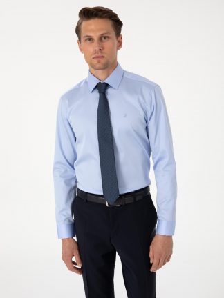 پیراهن رسمی مردانه آبی تیره پیرکاردین