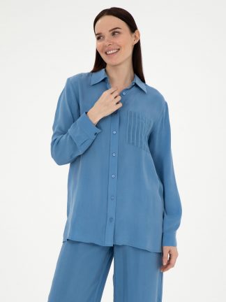 شومیز زنانه نیلی پیرکاردین