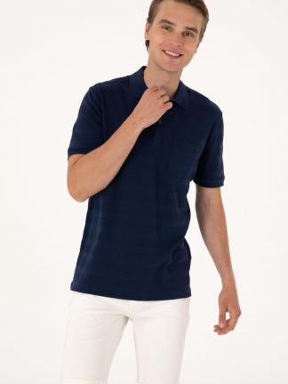 پولوشرت مردانه سرمه ای یو اس پولو