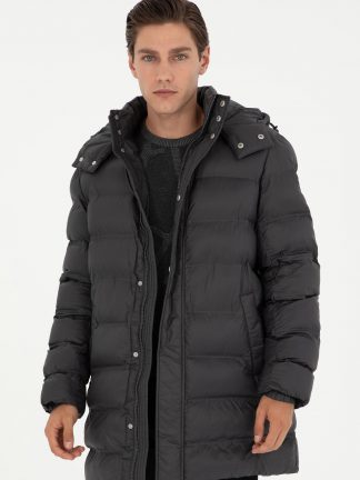 کاپشن مردانه خاکستری تیره یو اس پولو