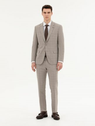 کت و شلوار مردانه قهوه ای روشن پیرکاردین