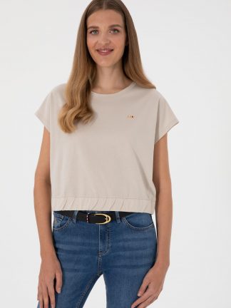 تیشرت زنانه طوسی یو اس پولو