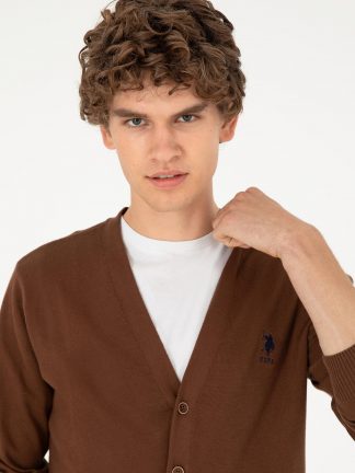 ژاکت مردانه قهوه ای یو اس پولو