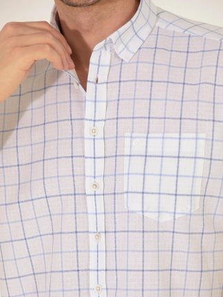 پیراهن آستین کوتاه مردانه آبی روشن پیرکاردین