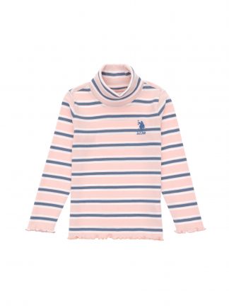 سویشرت دخترانه صورتی پودری یو اس پولو