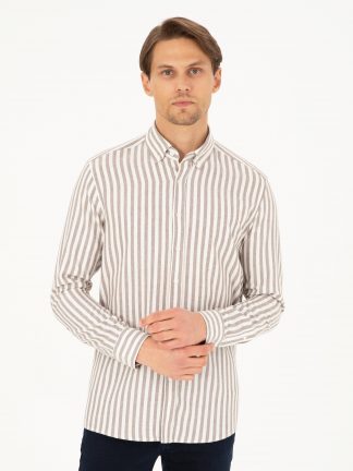 پیراهن مردانه قهوه ای پیرکاردین