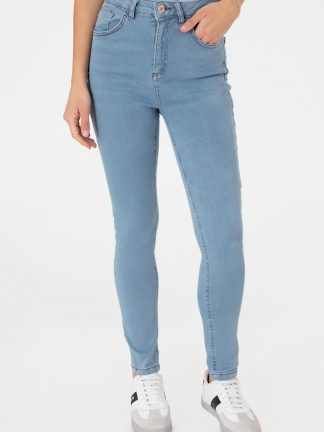 شلوار جین جذب زنانه آبی یو اس پولو