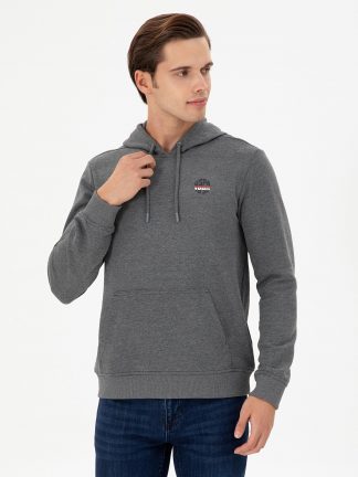 هودی مردانه خاکستری تیره یو اس پولو