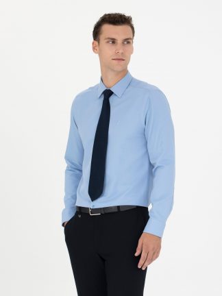 پیراهن رسمی مردانه آبی پیرکاردین